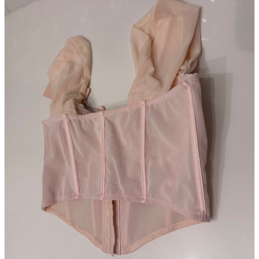 Oh Polly Mesh Corset Top Blush Pink NWT Size 4 / UK 8 - Picture 3 of 4